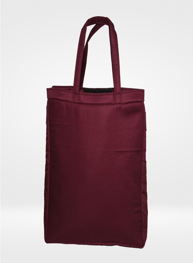 BHASTRA Fork and Spoon Tiffin Bag (Burgundy) - Sleek Lunch Carrier for School & Work | Lightweight and Easy to Clean | Durable and Easy-to-Carry Lunch Box Bag - Image 3